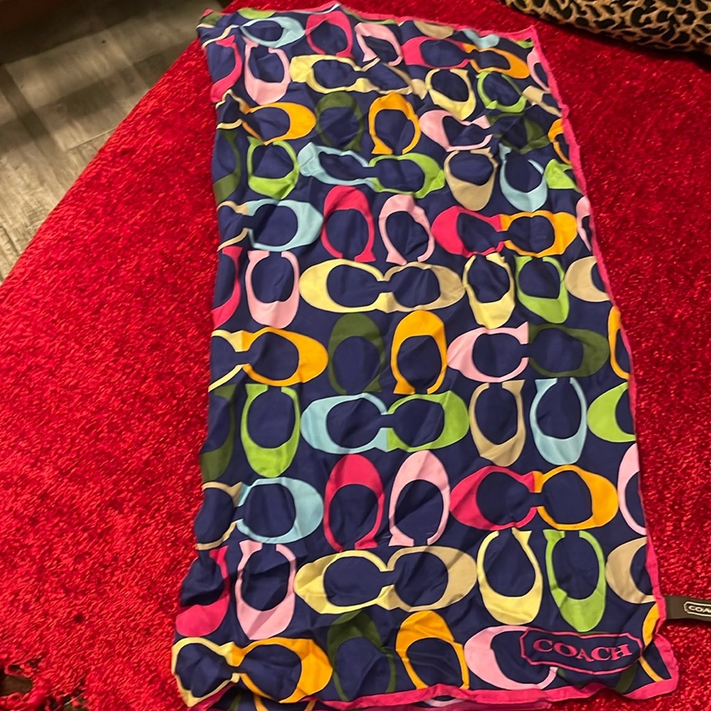 Coach multicolored silk scarf 21in